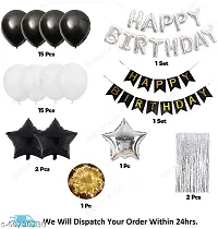 Black And White Happy Birthday Theme Decoration Kit Combo 38pcs Adult  Husband  Boys  30th  40th  60th  70th  Kids Birthday Party Decoration Items   birthday decoration items   balloons for decoration birthday-thumb1