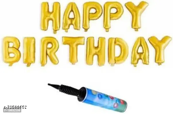 BALLOONS. Combo Of Golden Color Happy Birthday Letter Alphabet Foil  (Set of 1)-thumb0