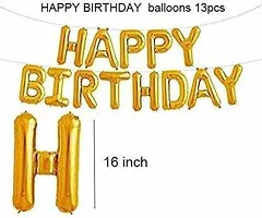 Happy Birthday Golden Foil Letter Balloons(13 foil latter 1 pack)&nbsp;&nbsp;(Set of 45)-thumb4