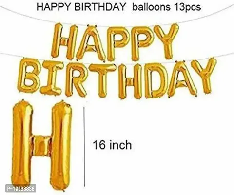 Happy Birthday Golden Foil Letter Balloons(13 foil latter 1 pack)&nbsp;&nbsp;(Set of 45)-thumb5