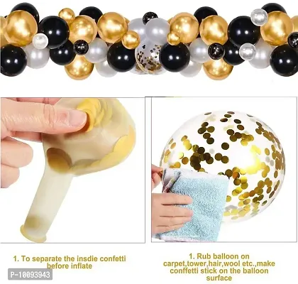 Happy Birthday Decoration Kit Combo 61Pcs for Black and Golden HBD Letter Star Foil Balloons with balloon hand pump for Kids boy Girl Adults 40th 50th 60th Theme D&eacute;cor Happy Birthday Decoration Items Set&nbsp;&nbsp;(Set of 61)-thumb3