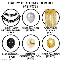 Happy Birthday Balloons Decoration Kit Of 45 For Husband Boys Kids Balloons Decorations Items Combo With Letters Banner  Latex Metallic Balloons  Foil Curtains.-thumb2