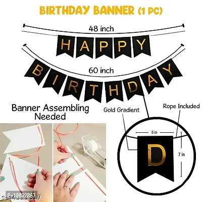 Happy Birthday Balloons Decoration Kit Of 45 For Husband Boys Kids Balloons Decorations Items Combo With Letters Banner  Latex Metallic Balloons  Foil Curtains.-thumb2