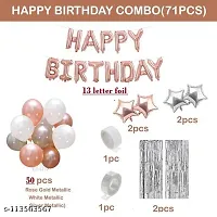 happy birthday 13 letter rose gold 2silver curtain 2 silver 2 rose gold star 50 rese gold silver  white ballon arch glue pack 71-thumb1