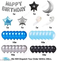 Happy Birthday Decoration  Birthday Decorations  Birthday Ka Saman  Blue Happy Birthday Decoration Kit Combo 47pcs Combo Set Banner  Balloon  Metallic  Moon and Star Foil for Boys  Husband  Adult  30th 40th 50th 60th Party Supplies-thumb1