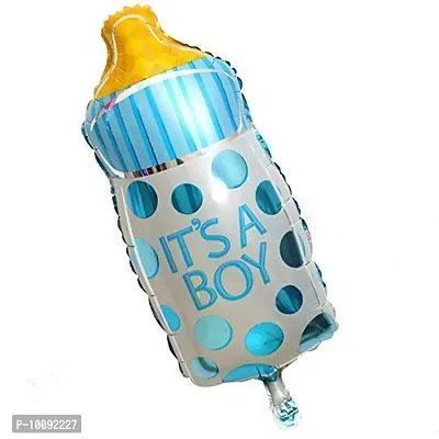 Baby Shower Bottle Shape Foil Balloon in Blue for Boy for Your Baby Shower Baby Welcoming Party Decoration
