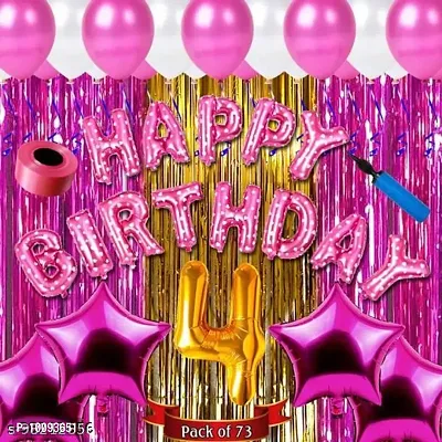 Fourth 4th Happy Birthday Combo Kit Pack Material Party Decorations (Pack Of 73) PINK  (Set of 73)-thumb0