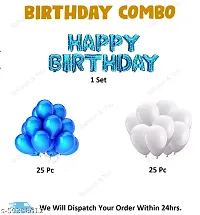 Happy Birthday Decoration  Birthday Decorations  Birthday Ka Saman  63PCS Blue Happy Birthday Letters Foil Balloon Set Decoration Combo with 50 Metallic Balloon  Boys Birthday Decoration for Birthday Celebration-thumb1