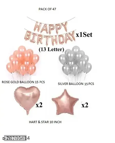 Happy birthday rose gold 2 hart rose gold 2 star rose gold   30 pcs rose gold silver balloon-thumb2