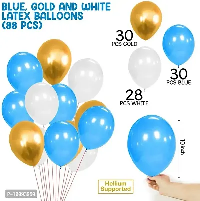 93Pcs Happy Birthday Balloons Decoration Items Combo Kit Blue Gold White&nbsp;&nbsp;(Set of 93)-thumb4
