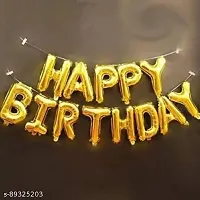 Solid Happy Birthday Golden Foil Letter Balloons(13 foil latter 1 pack)With 30 Pic Black Gold Balloons And 2 Pcs Golden Metallic Fringe Shiny Curtains(Pack Of 45)-thumb2