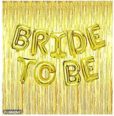 Bride to Be Foil Balloons Decoration Combo Set for Bride Bachelorette Party Decoration with Bride To Be Letter   Fringe Foil Curtain  (Set of 11)Party Supplies