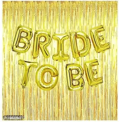 Bride to Be Foil Balloons Decoration Combo Set for Bride Bachelorette Party Decoration with Bride To Be Letter   Fringe Foil Curtain  (Set of 11)Party Supplies-thumb0