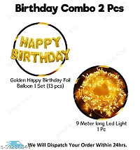 Happy Birthday Decoration  Birthday Decorations  Birthday Ka Saman  Golden Happy Birthday Decoration Kit  2Pcs HBD Foil Balloon With Led Light Birthday Decorations Items For Bday Lights Combo Pack Set  Husband Wife  First  2nd 30th 40th 50th Theme-thumb1