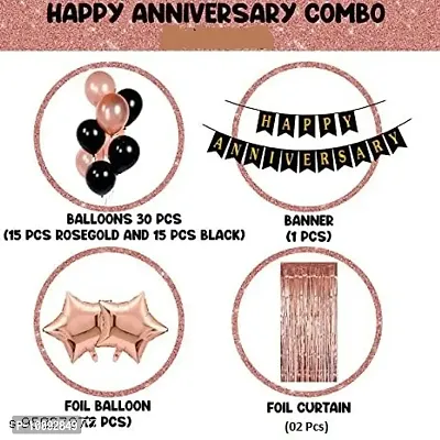 Happy Anniversary Decoration kit with Anniversary Banner  Balloons  for party decoration kit  anniversary decoration  party supplies for any type of decoration  best party combo Pack of 35-thumb2