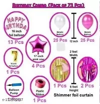 Girl seventh 7th happy birthday PINK combo kit for party decorations  (Set of 73)-thumb1