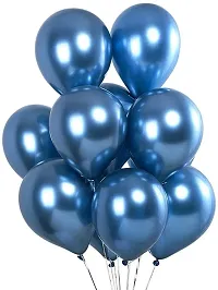 Premium Metallic Latex Balloons Pack of 50 Blue Balloons for Decoration Balloon&nbsp;&nbsp;(Blue  Pack of 50)-thumb1
