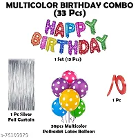 Multicolour Birthday Decoration Happy Birthday Decorations Kit for Boys and Girls Multicolour Balloons For Decoration   Multicolour Birthday Decorations Kit   Set of 33-thumb1