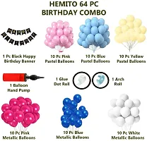 Birthday Decoration items Combo Kit for Boys Girls with Balloons  Banner   Pump&nbsp;&nbsp;(Set of 64)-thumb1