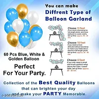 Blue White and Golden Birthday Balloons Combo Set Rubber  64Pcs For Kids Or boys Birthday Decoration Items-thumb3