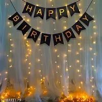 Black Happy Birthday Decoration Items 41pcs Set Combo Banner Balloon Metallic Confetti for Boys Girls Husband Wife Mom and Dad-thumb2