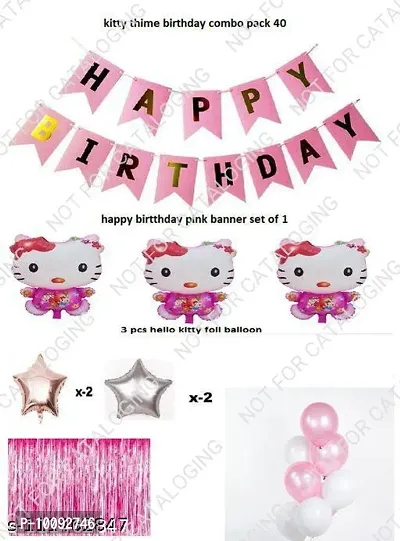 3 Kitty Birthday Combo Pack Of 40 (Set Of 40) Balloons   Decoration-thumb2