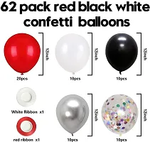 62 Pack Red Black Confetti Balloons Kit 12 Inch Black Red White Confetti Balloons Metallic Silver Balloons for Wedding Party Birthday Baby Shower Graduation Decorations Supplies Balloon&nbsp;&nbsp;(Multicolor  Pack of 62)-thumb1