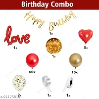 Happy Birthday Gift For Husband Or Wife &ndash; 72Pcs Latest Birthday Decorations for husband   Wife  Boyfriend  Girlfriend  Special Brithday Decorated Items Banner  Balloons Combo  Surprise Gift For Wife-thumb1