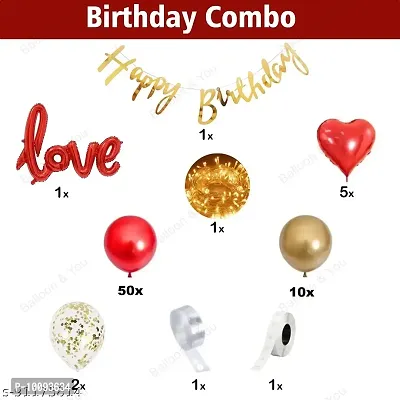 Happy Birthday Gift For Husband Or Wife &ndash; 72Pcs Latest Birthday Decorations for husband   Wife  Boyfriend  Girlfriend  Special Brithday Decorated Items Banner  Balloons Combo  Surprise Gift For Wife-thumb2