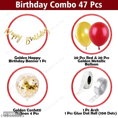 Happy Birthday Gift For Husband Or Wife &ndash; Latest Birthday Decorations for husband   Wife  Boyfriend  Girlfriend  Special Brithday Decorated Items Banner  Balloons Combo  Surprise Gift For Wife &ndash; 47Pcs-thumb2