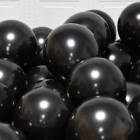 Premium Metallic Latex Balloons Pack of 50 Black Balloons for Decoration Balloon&nbsp;&nbsp;(Black  Pack of 50)-thumb1