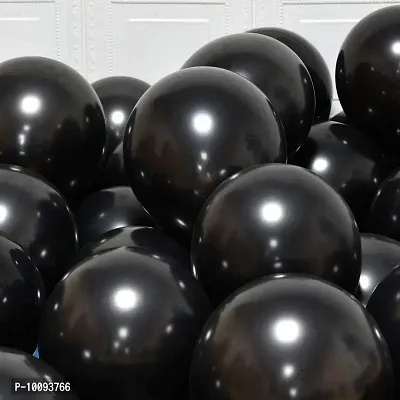 Premium Metallic Latex Balloons Pack of 50 Black Balloons for Decoration Balloon&nbsp;&nbsp;(Black  Pack of 50)-thumb2