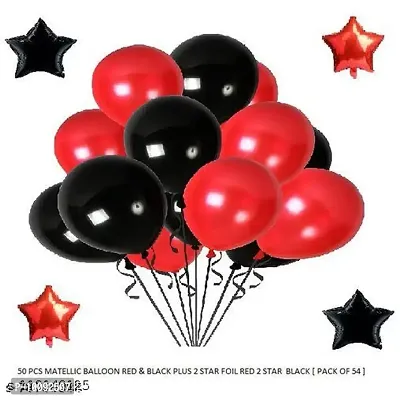 50 GOLD BLACK MATTALIC BALLON 2 BLACK 2 GOLD STAR PACK 54-thumb2