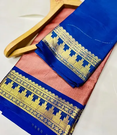 Dharmavaram Zari Cotton Silk Sarees with Blouse Piece