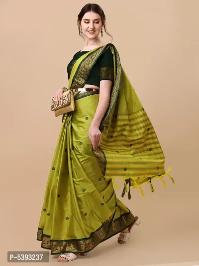 Beautiful Cotton Silk Jacquard Saree with Blouse piece-thumb0