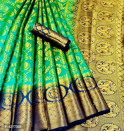Beautiful Art Silk Jacquard Saree with Blouse piece-thumb0
