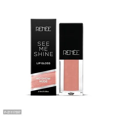 RENEE See Me Shine Lip Gloss - No Show Nude 2.5ml, Non Sticky Glossy  Non Drying Formula, Moisturizing Effect, Compact and Easy to Carry