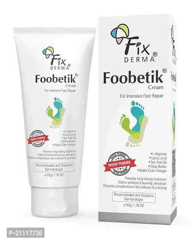 Fixderma Foobetik Cream, Foot cream, Foot care for diabetic, For Dry  Cracked Feet, Moisturizes  Soothes Feet, Heel Repair, For Calloused, or Chapped Skin, Paraben Free - 50g