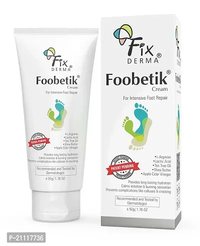 Fixderma Foobetik Cream, Foot cream, Foot care for diabetic, For Dry  Cracked Feet, Moisturizes  Soothes Feet, Heel Repair, For Calloused, or Chapped Skin, Paraben Free - 50g-thumb0