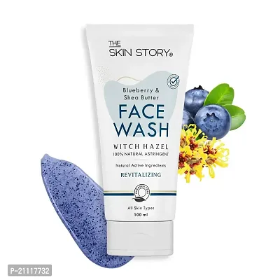 The Skin Story Blueberry Face Wash For Women  Men Deep Cleansing and Moisturizing, Minimizes Pores With Blueberry, Shea Butter, and Witch Hazel Gel Based Paraben Free For All Skin Types 100ml