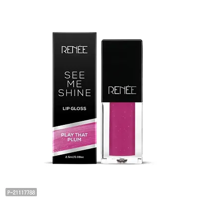 RENEE See Me Shine Lip Gloss - Play That Plum 2.5ml, Glossy, Non Sticky  Non Drying Formula, Long Lasting Moisturizing Effect, Compact and Easy to Carry