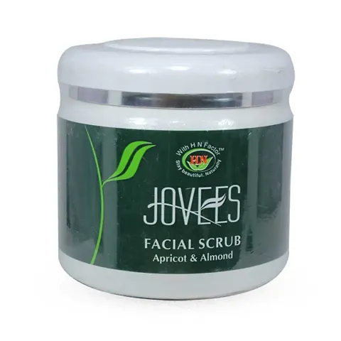 Jovees Herbal Apricot  Almond Scrub Facial Scrub with Almond,Apricot  Wheatgerm Oil | For Normal to Dry Skin | Gently Remove dead Skin | Reduces Pigmentation (400G)