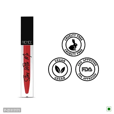 RENEE Stay With Me Matte Lip Color, Long Lasting, Non Transfer, Water  Smudge Proof, Light Weight Liquid Lipstick, Rage of Red, 5ml-thumb3