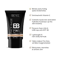 RENEE Face Base BB Cream 7 in 1 with SPF 30 PA+++ Biscuit 30ml| Enriched with Hyaluronic Acid  Vitamin C| Hydrates, Nourishes  Smoothens Skin-thumb1