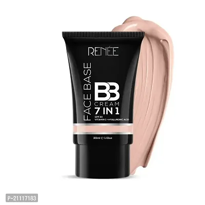 RENEE Face Base BB Cream 7 in 1 with SPF 30 PA+++, Enriched with Hyaluronic Acid, Vitamin C, Hydrates, Nourishes  Smoothens Skin Texture, Sesame 30ml-thumb0