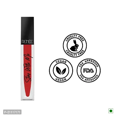 RENEE Stay With Me Matte Lip Color, Long Lasting, Non Transfer, Water  Smudge Proof, Light Weight Liquid Lipstick, Rage of Red, 5ml-thumb4