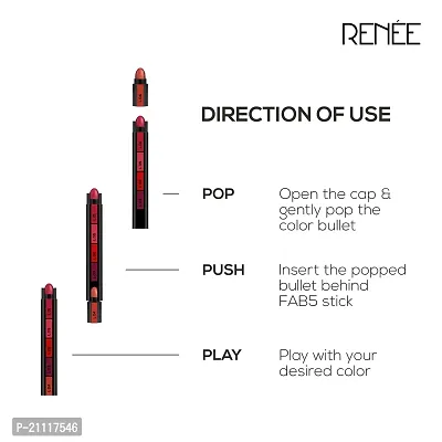 RENEE Matte Fab Bullet L 01 Maroon Moon 1.5 gm| You Can Also Refill Your Fab5 Lipstick With This Bullet of Your Choice-thumb5