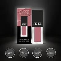 RENEE Check Matte Liquid Lip Color Castle Of Nude 2.5ml| Long Lasting, Transfer Proof  Water Resistant| Rich Color Payoff| Non Drying Formula-thumb2