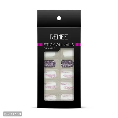 RENEE Stick On Nails DN 01| 24 Reusable Artificial Fake Nail Set| Lightweight  Long Lasting| Easy To Use| Quick Fix For Festivals  Special Occasions-thumb3