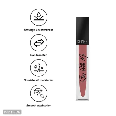 RENEE Stay With Me Matte Lip Color Desire for Brown, 5ml| Long Lasting, Light Weight  Non Transfer Formula| Water  Smudge Proof-thumb3